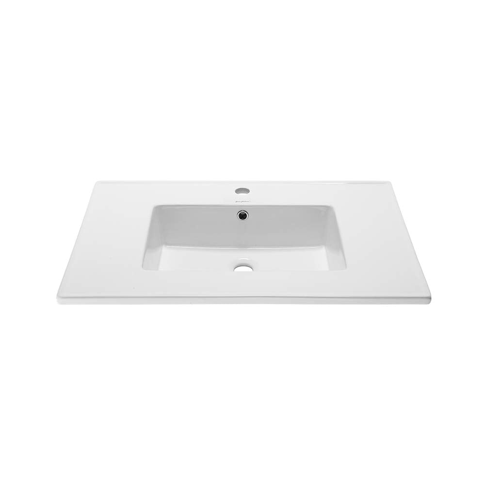 Swiss Madison Voltaire 32" Ceramic Vanity Top - 1 Pre-drilled Hole White SM-VT328