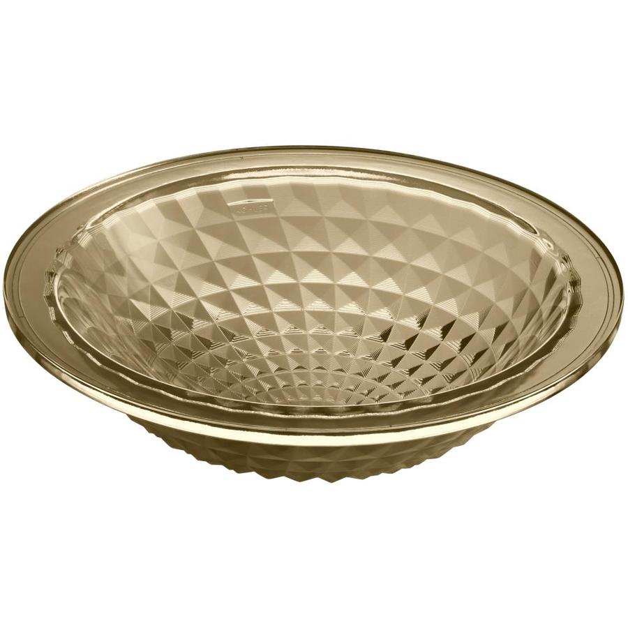 Kohler Artist Editions Kallos Spun Glass 5-1/8" x 16" Undercounter Bathroom Sink Translucent Sandalwood Glass K-2361-TG7