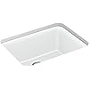 Kohler Cairn 27-1/2" Undermount Single Bowl Neoroc Granite Composite Kitchen Sink with Bottom Sink Rack White K-28000-CM6