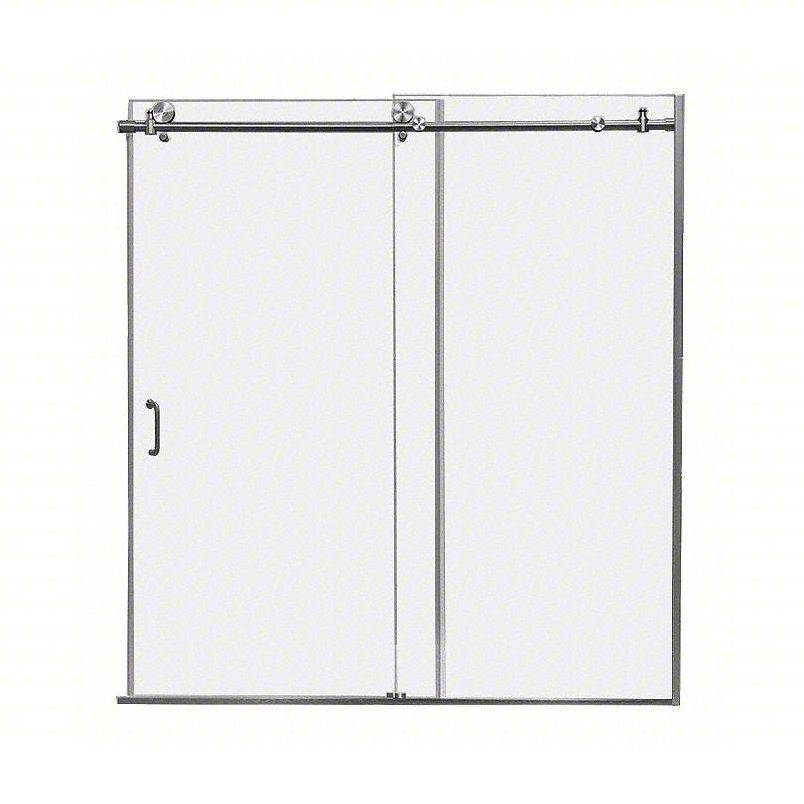 CRAFT + MAIN 62" High x 60" Wide Sliding Shower Door with Clear Glass over the tub Siver MRRL6062-CL-SV