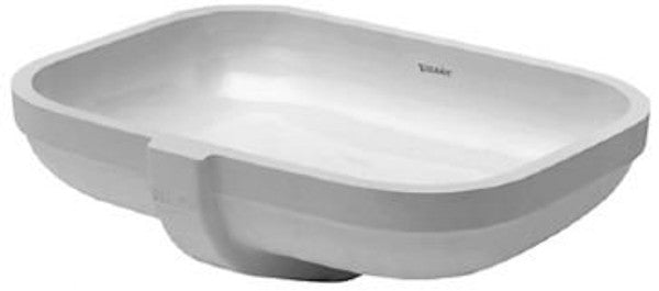 Duravit Happy D.2 18-7/8" Rectangular Ceramic Undermount Bathroom Sink with Overflow White 045748 00 00
