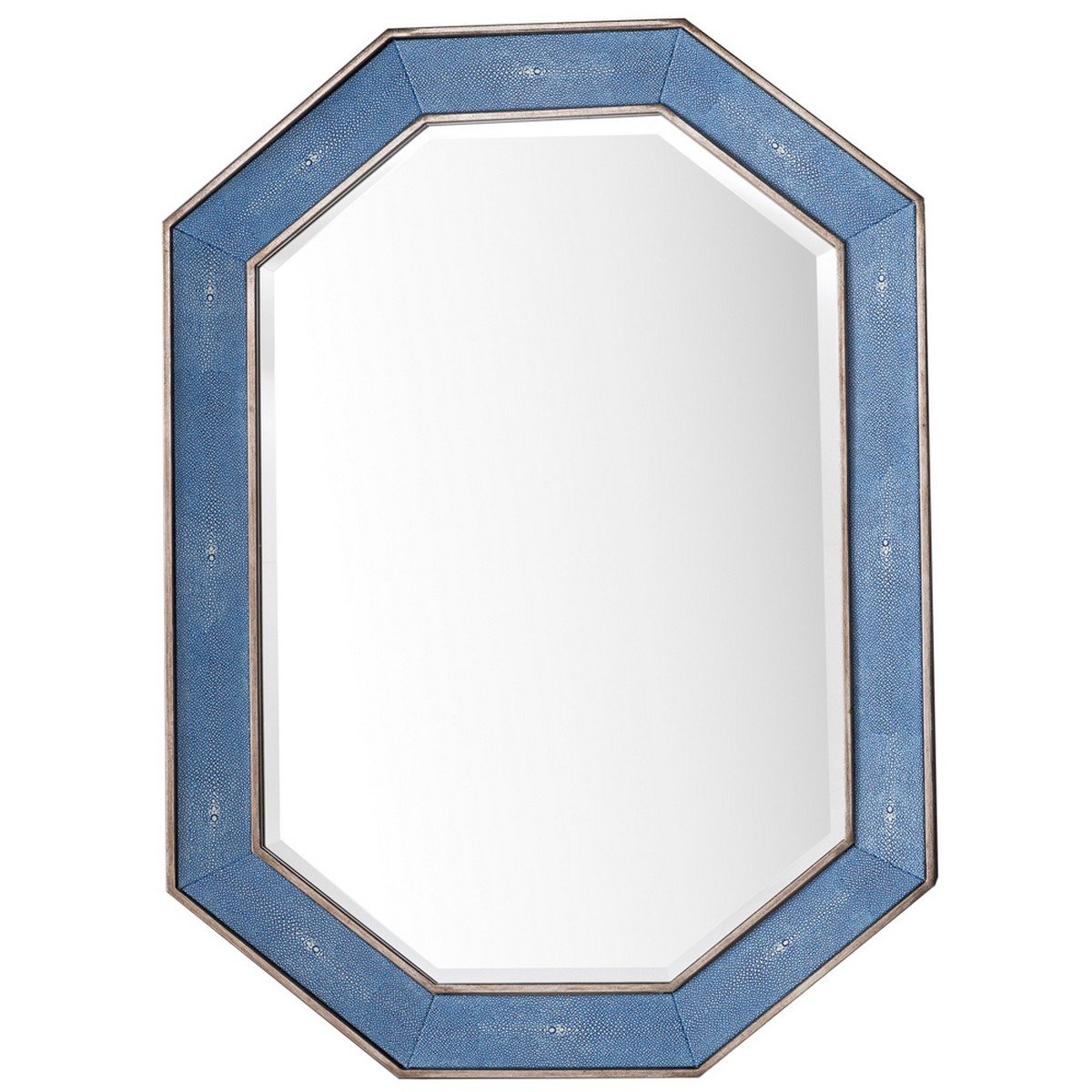 James Martin Tangent 30" W x 41" H Transitional Oval Framed Bathroom Wall Mirror Shagreen Blue 963-M30-SL-DB