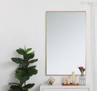 Elegant Lighting Monet 30" W x 48" H Contemporary Rectangular Metal Framed Bathroom Wall Mirror Brass MR43048BR