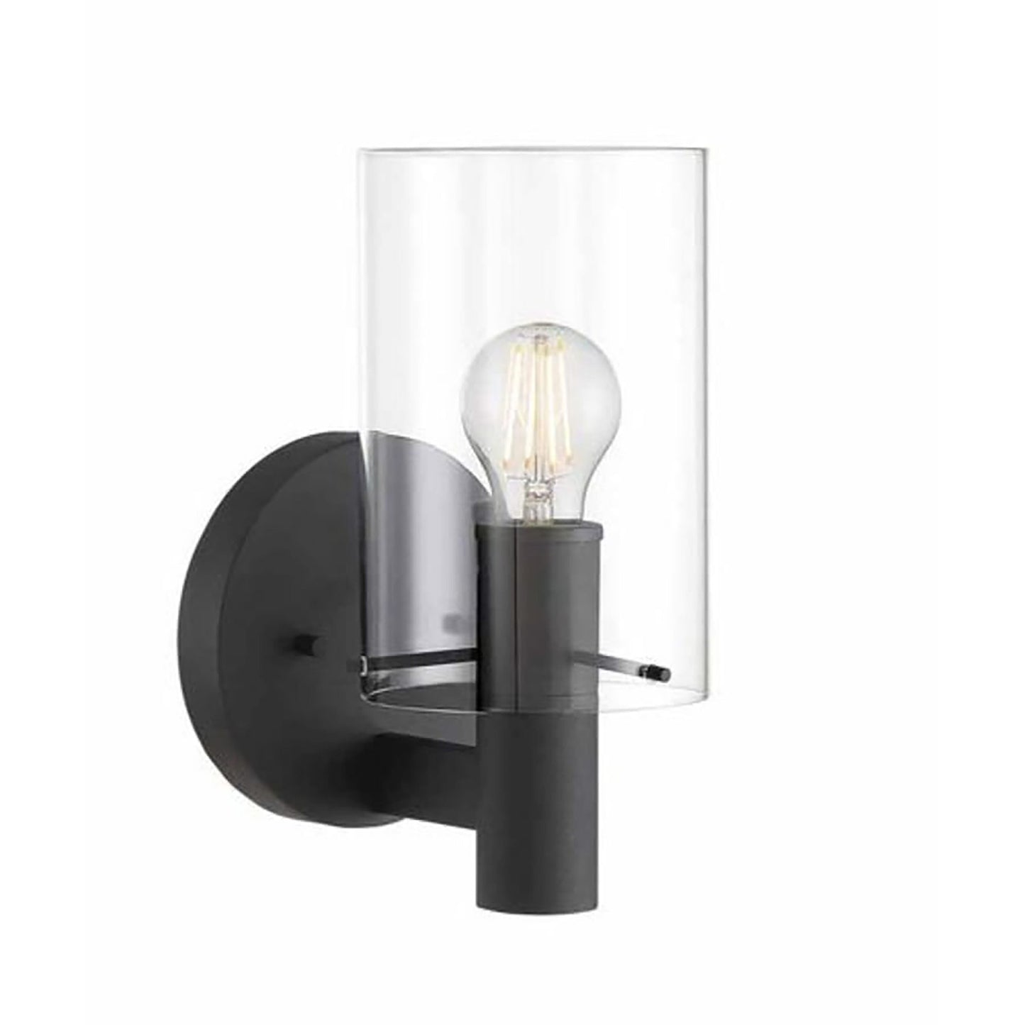 Signature Hardware Andreo 60W 1-Light Medium E-26 Wall Sconce in Textured Black PHWL3361TEXBL