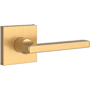 Baldwin Square Passage Door Lever Set with Contemporary Square Rosette Satin Brass PS.SQU.R.CSR.044.6L.DS