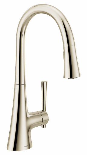 Moen Kurv 1.5 GPM Single Hole Pull Down Kitchen Faucet Brushed Nickel 9126NL
