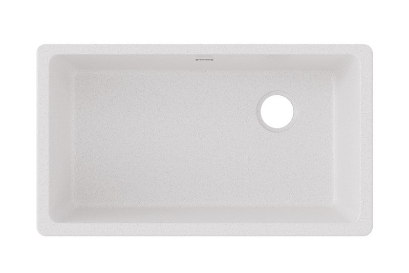 Elkay Quartz Classic 33" Undermount Single Basin Quartz Composite Kitchen Sink White ELGU13322WHO