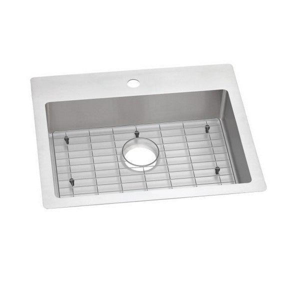 Elkay Crosstown 25" Undermount Single Basin Stainless Steel Kitchen Sink with Basin Rack ECTSRAD25226TBG1