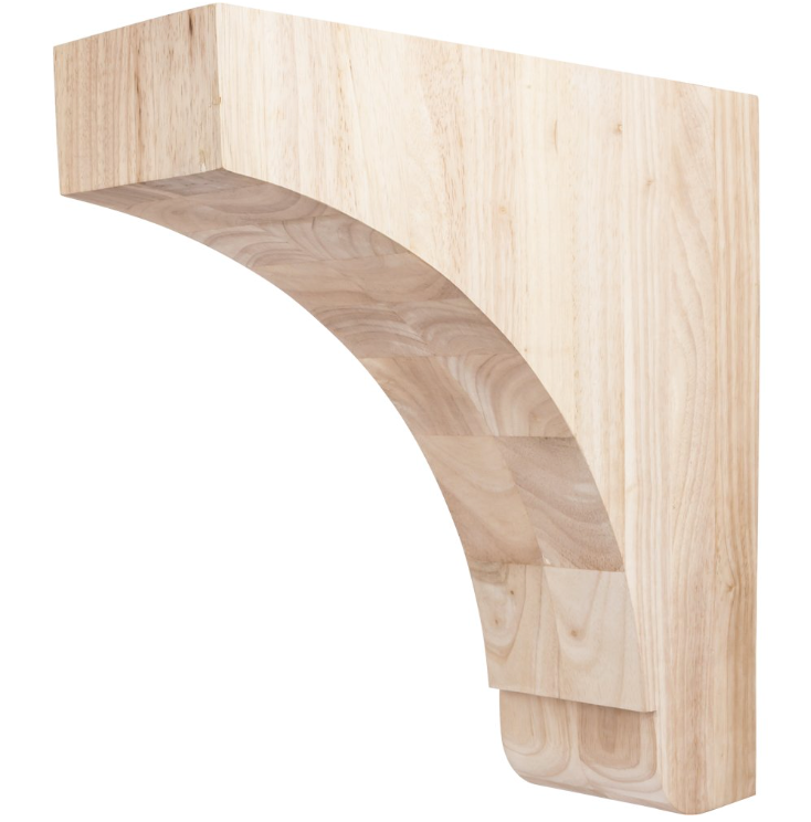 2 Pack Corbel Natural wood Hardware Resources Cor32-3RW Transitional Corbel Rubberwood 5"x18"x18"