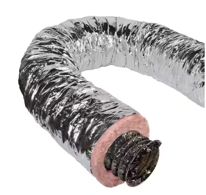 Master Flow 6 in. x 25 ft. Insulated Flexible Duct R6 Silver Jacket F6IFD6X300