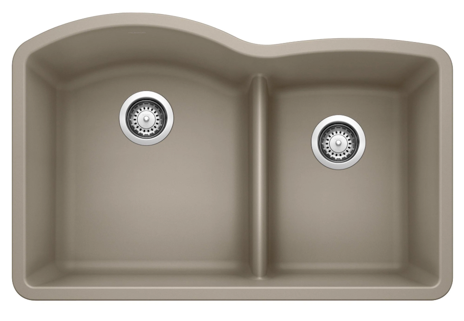 Blanco Diamond 32" Undermount Double Basin SILGRANIT Kitchen Sink Truffle 441596
