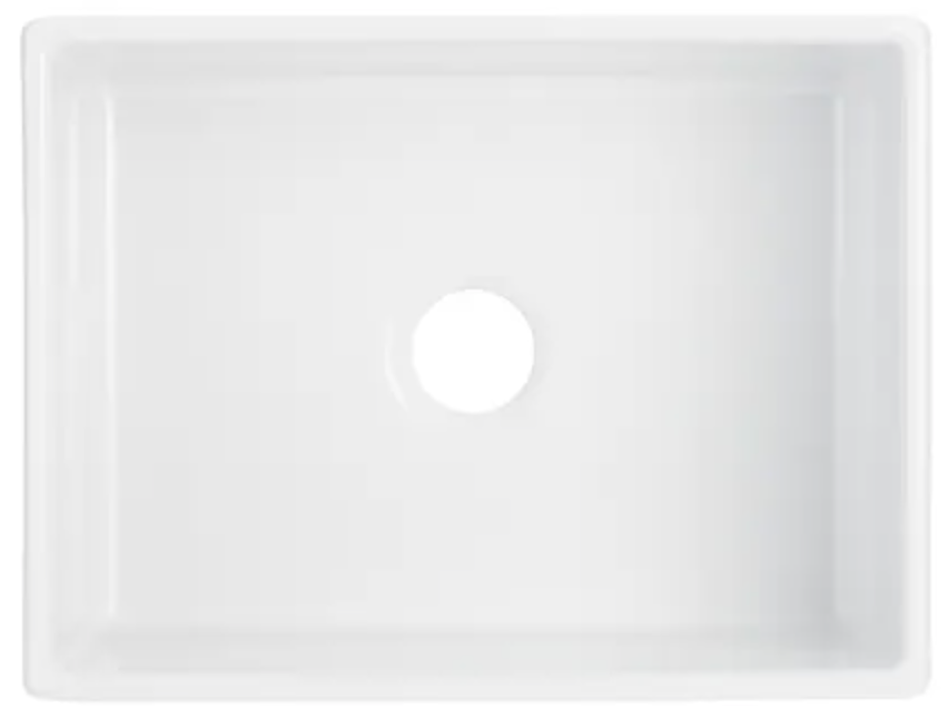 Signature Hardware Rowena 24" Farmhouse Single Basin Fireclay Kitchen Sink White SHF2418WH