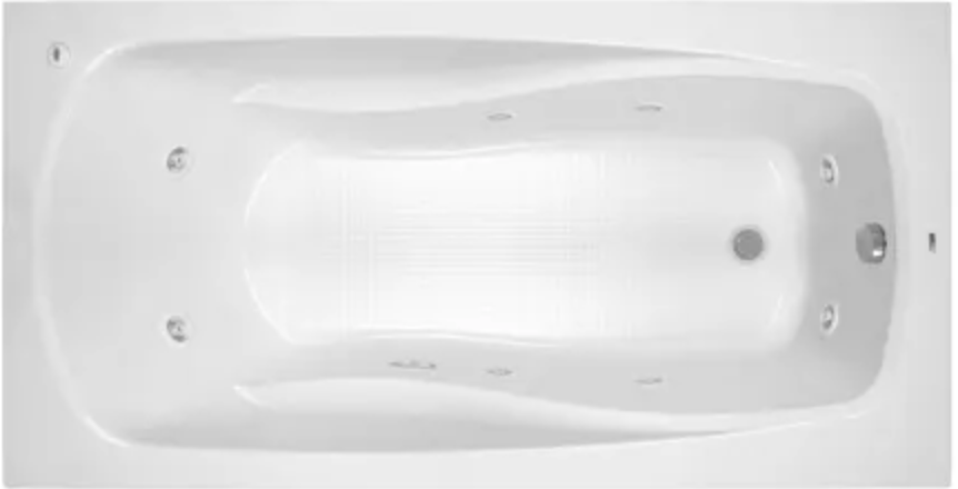 PROFLO Lansford 72" x 36" Whirlpool Bathtub with 8 Hydro Jets and EasyCare Acrylic - Drop In or Alcove Installation White PFWPLUSA7236WH