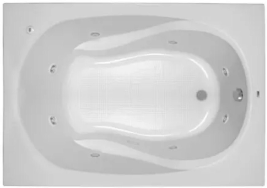 PROFLO Plus A 60" x 42" Whirlpool Bathtub with 8 Hydro Jets and EasyCare Acrylic - Drop In Installation White PFWPLUSA6042WH