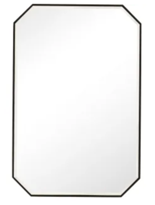 James Martin Vanities Rohe 24" W x 36" H Rectangular Stainless Steel Framed Bathroom Wall Mirror Matte Black 715-MO24-MB