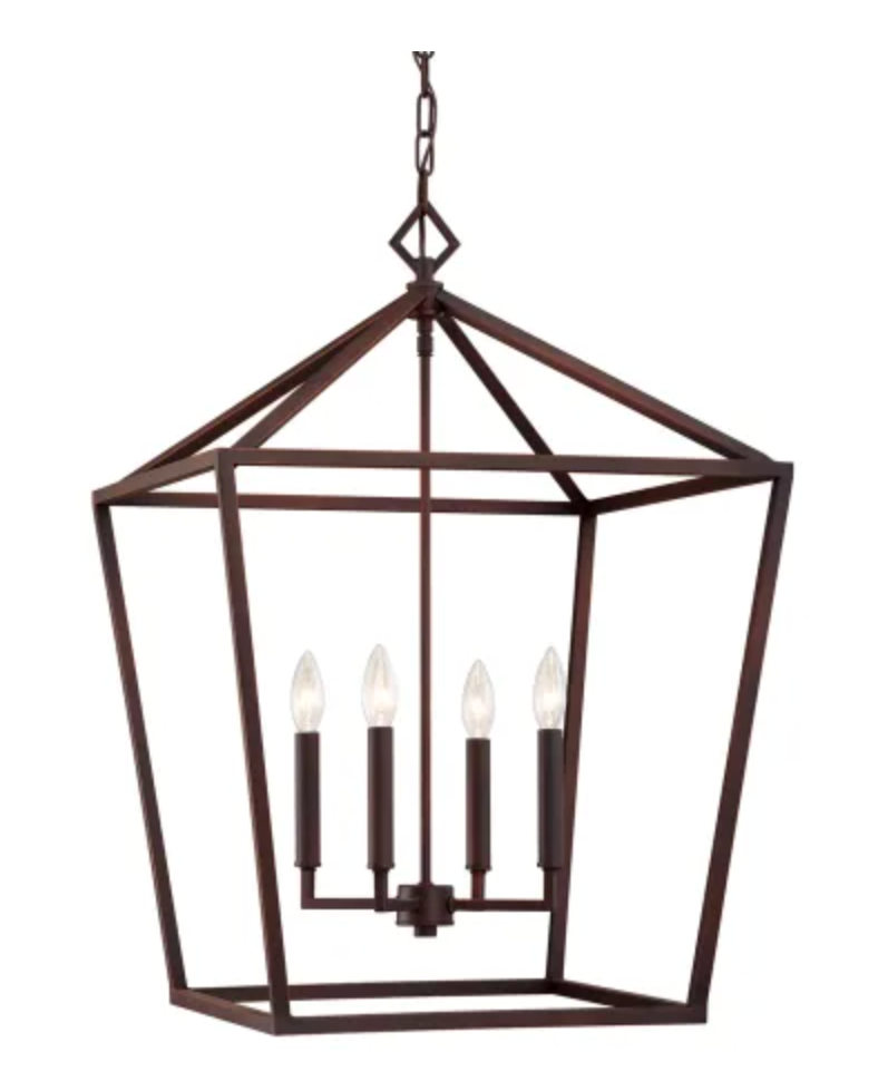 Millennium Lighting Ritner 4 Light 20" Wide Taper Candle Pendant Rubbed Bronze 3254-RBZ