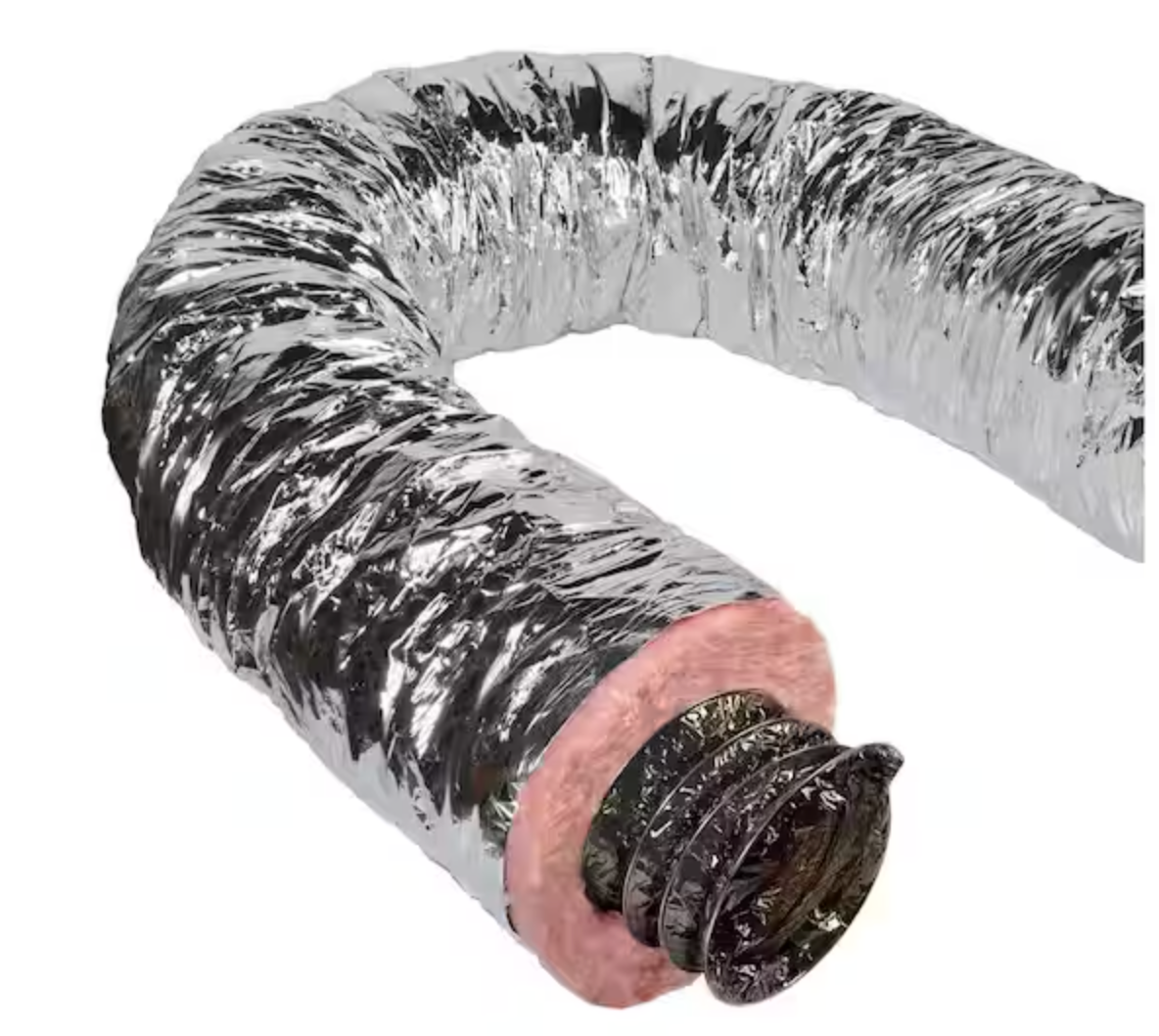 Master Flow 10 in. x 25 ft. Insulated Flexible Duct R8 Silver Jacket F8IFD10X300