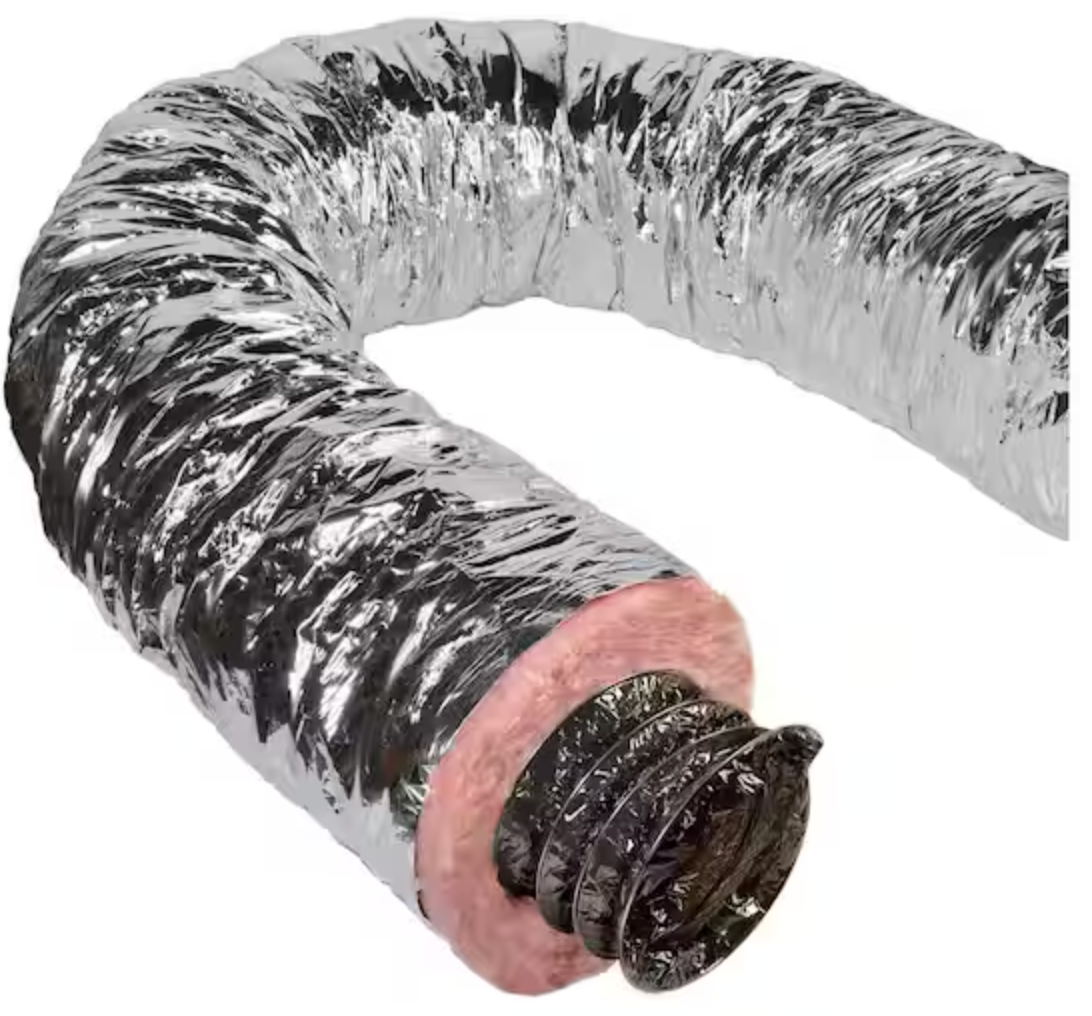 Master Flow 7 in. x 25 ft. Insulated Flexible Duct R8 Silver Jacket F8IFD7X300