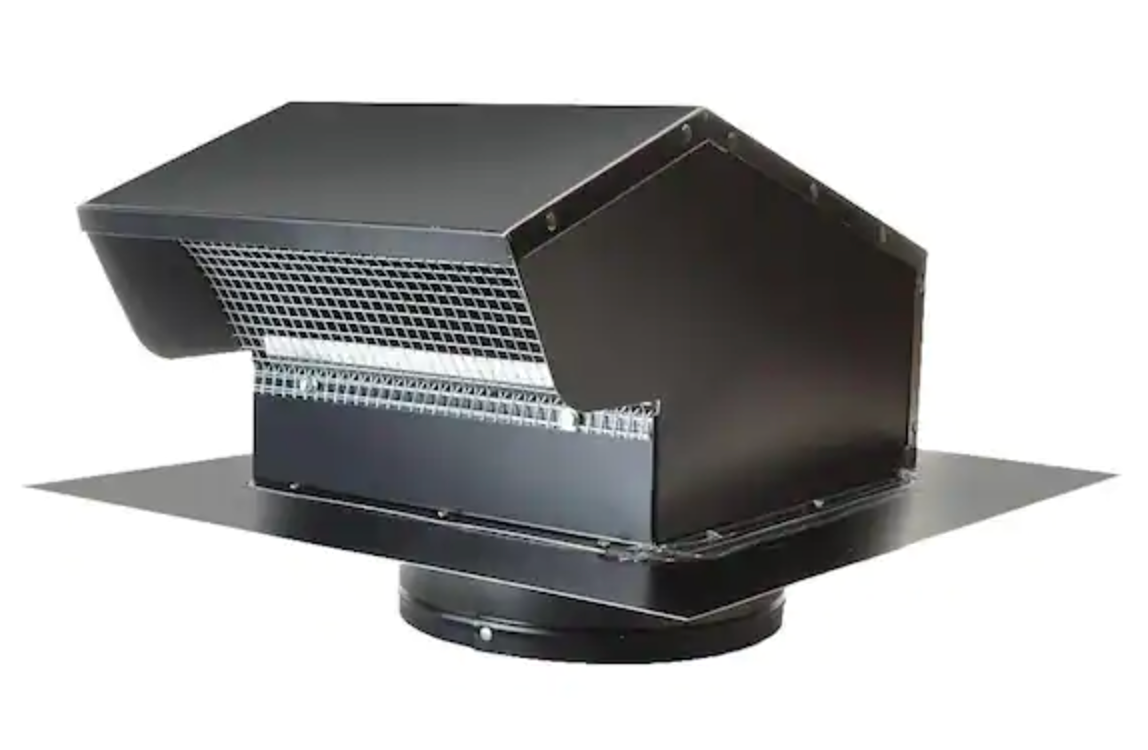 Master Flow 6 in. Goose Neck Vent Roof Cap in Black GNV6BL