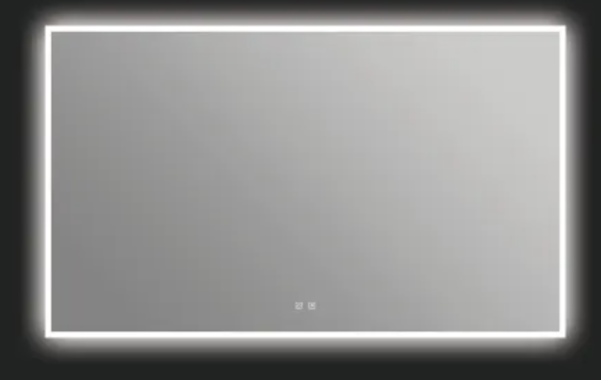 ICO Bath Camden 60" W x 36" H Modern Rectangular Aluminum Frameless Bathroom Wall Mirror with Light IC1160