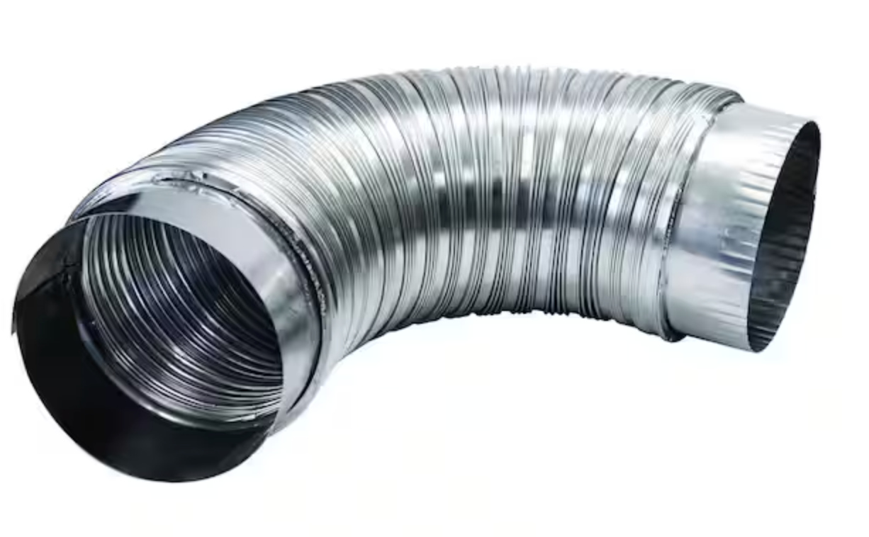 Everbilt 4 in. x 2 ft. Semi-Rigid Aluminum Dryer Vent Duct with Collars MFX42CULXHD
