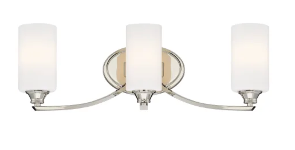 Minka Lavery 3 Light Vanity Light from the Tilbury Collection Polished Nickel 3983-613