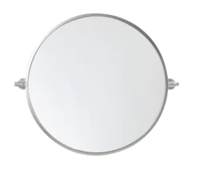 Elegant Lighting Everly 24" Diameter Transitional Circular Framed Bathroom Wall Mirror Silver MR6B24SIL