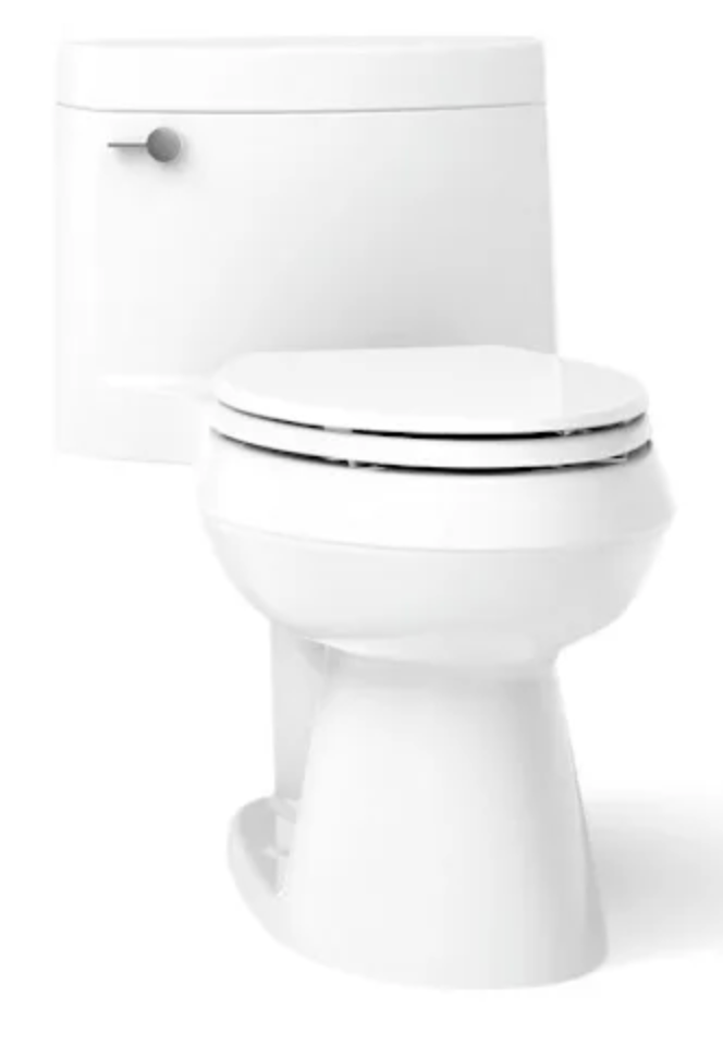 Kohler Cimarron 1.28 GPF Elongated One-Piece Comfort Height Toilet with AquaPiston Flush Technology - Seat Included White K-3619-0