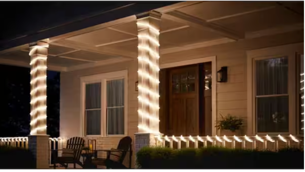 EcoSmart 32.8 ft. Plug-In Bright White LED 360° Outdoor Dimmable Linkable Rope Light with Remote Control AL-NR-WW-32FT