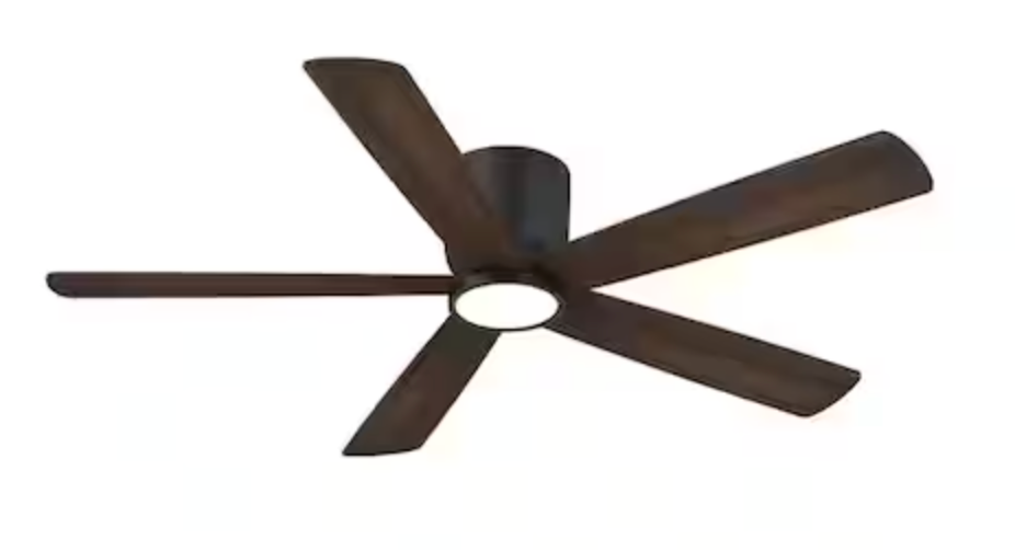 Home Decorators Collection Britton 52 in. Integrated LED Indoor Matte Black Ceiling Fan with Light Kit and Remote Control SW19110 MBK