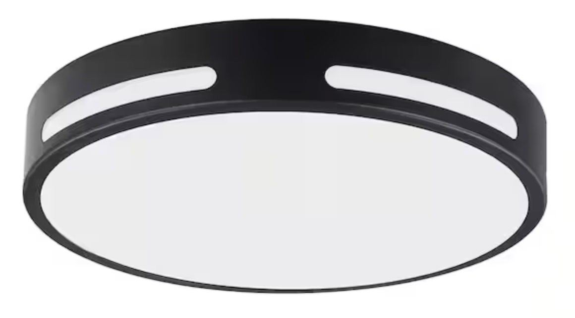 Commercial Electric Flexinstall 10 in. Matte Black Cut Out Integrated LED Recessed Ceiling Light with 5CCT Plus DuoBright 92061