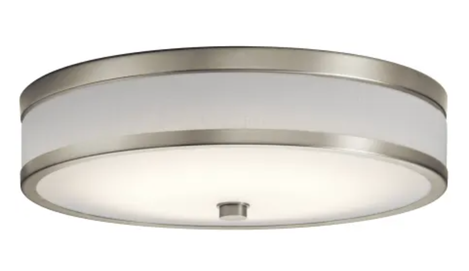Kichler Pira 15" Wide Integrated LED Flush Mount Drum Ceiling Fixture Brushed Nickel 11303NILED