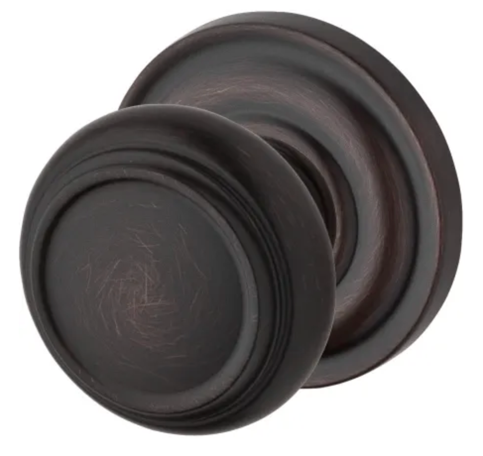 Baldwin Traditional Privacy Door Knob with Round Rose Venetian Bronze PVTRATRR112