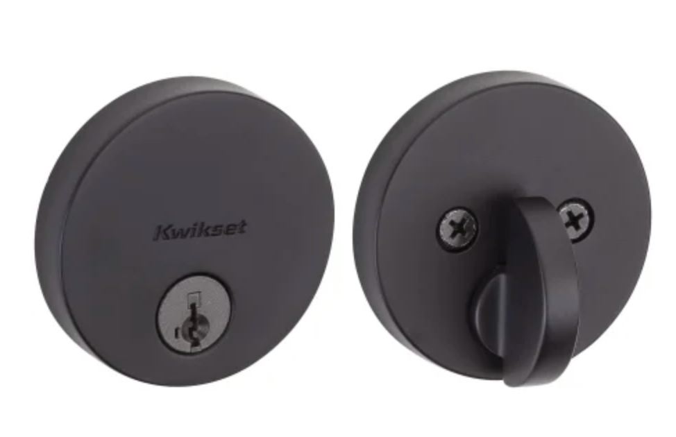 Kwikset Uptown Low Profile Single Cylinder Deadbolt with SmartKey Technology Matte Black 258RDT-514S.STRKP