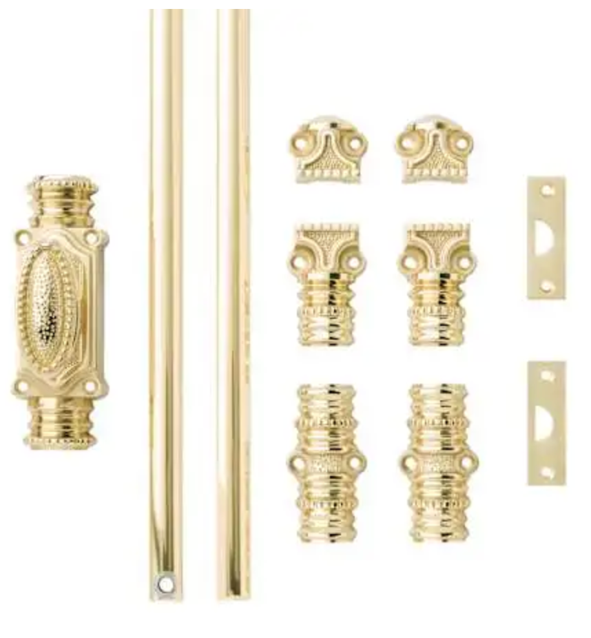 Signature Hardware Aldemer 6 Inch Tall Window Cremone Security Bolt Satin Brass 560223