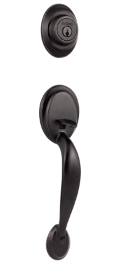 Kwikset Dakota Single Cylinder Handleset from the Kwikset Series Featuring SmartKey, Exterior Only Venetian Bronze 687DALIP-11PS.DS