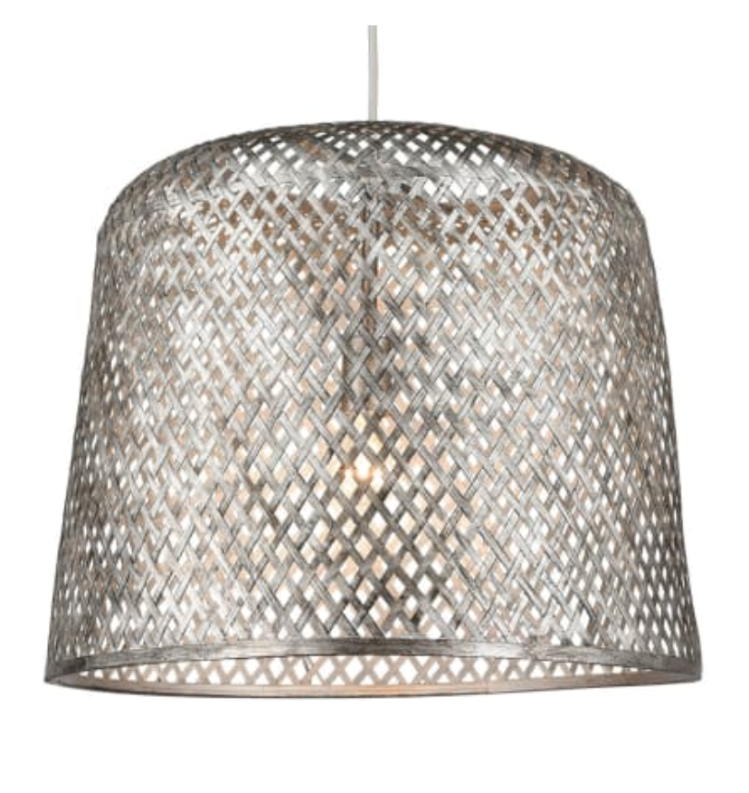 Signature Hardware Balido 20" Wide Pendant with Bamboo Shade 479855 NICKEL