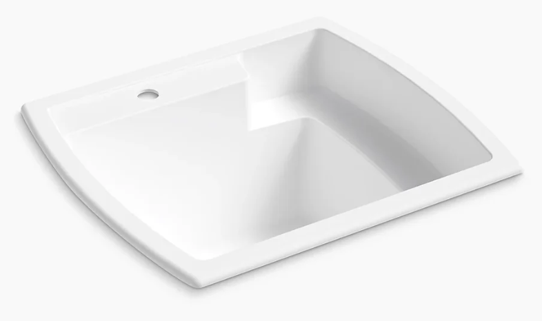 Kohler Sterling Latitude 25" Single Basin Drop In or Undermount Acrylic Laundry Sink White 995-0