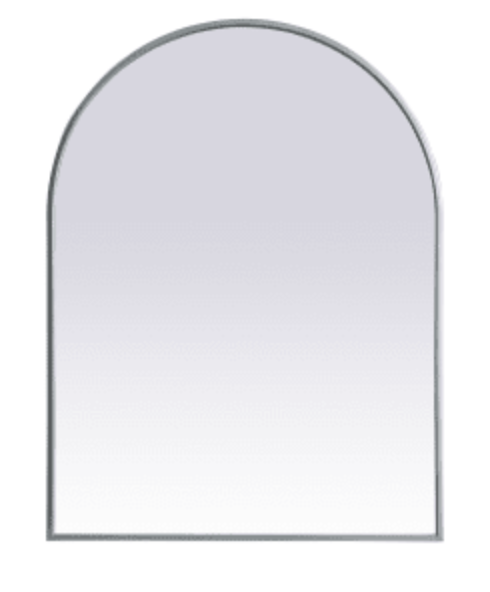 Elegant Lighting Ayra 27" W x 36" H Modern Arched Bathroom Wall Mirror Silver MR1A2736SIL