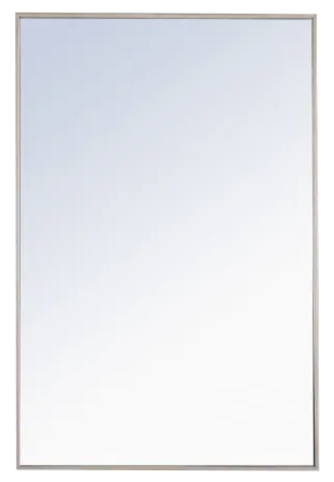 Elegant Lighting Eternity 42" W x 28" H Traditional Rectangular Framed Bathroom Wall Mirror Silver MR4079S