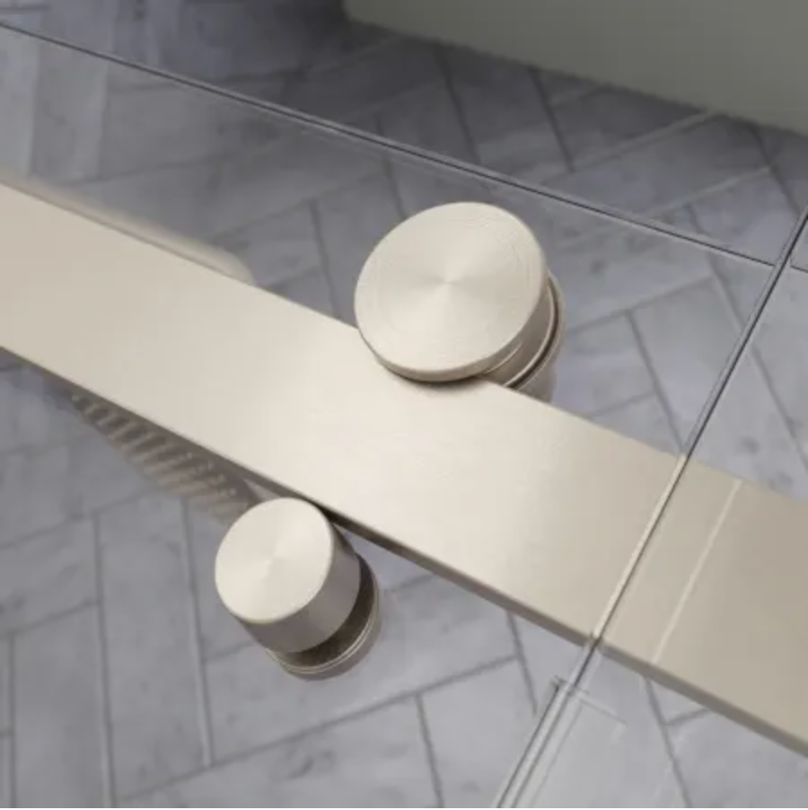 Delta Commix 76" High x 60" Wide Sliding Frameless Shower Door with Clear Glass Brushed Nickel SDES860-BN-R
