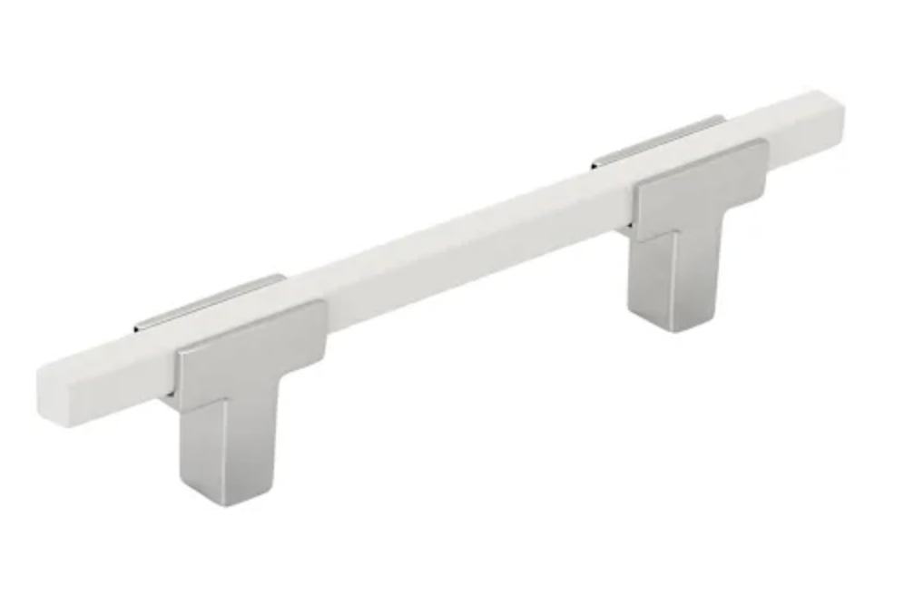 Amerock Urbanite 3-3/4 Inch Center to Center Bar Cabinet Pull Polished Chrome/White BP7789626WHT