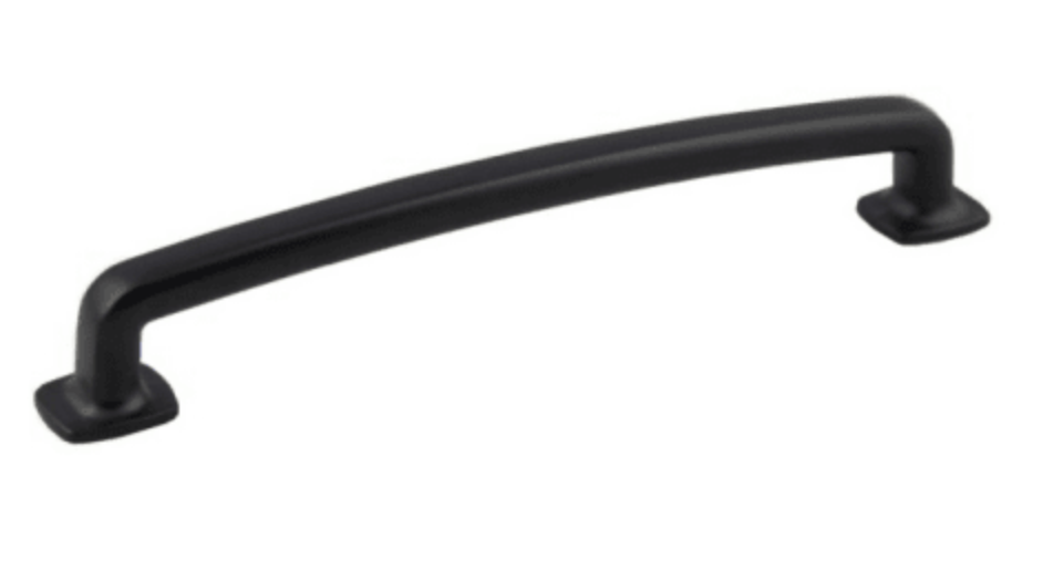 Crown Cabinet Hardware Vail 6-5/16 Inch Center to Center Rustic Vintage Cabinet Handle / Drawer Pull with Mounting Hardware Matte Black CHP86375BK