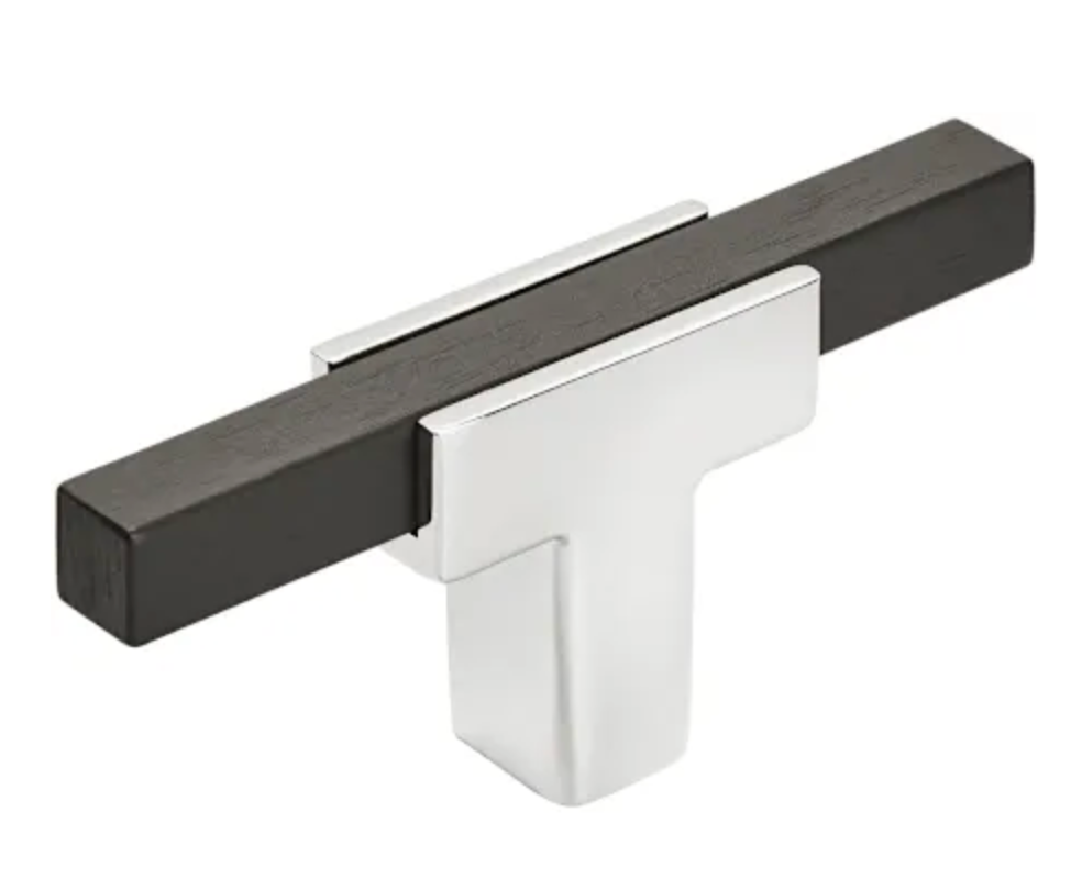 Amerock Urbanite 1/2 Inch Bar Cabinet Knob Polished Chrome / Brushed Matte Black BP6726BMB