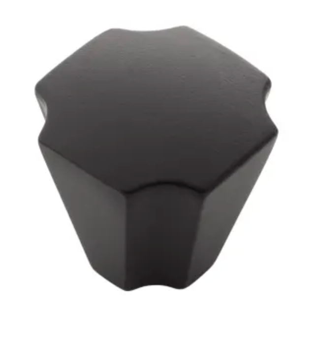 Belwith Keeler Monarch 1-1/8" Scalloped Square Glam Button Cabinet Knob / Drawer Knob Matte Black B076635-MB