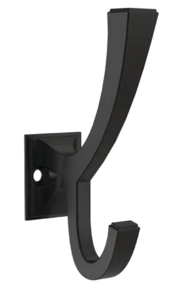 Franklin Brass Classic Edge 1 Inch Wide Coat and Hat Hook - Pack of 4 Matte Black B47250K-FB-C