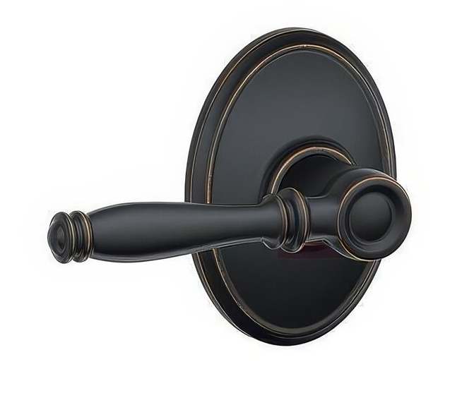 Schlage F-Series Birmingham Passage Door Lever Aged Bronze F10BIR619WKF