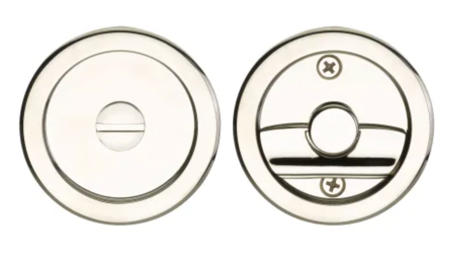 Emtek Round Tubular 2-1/2" Privacy Pocket Door Lock Satin Nickel 2145US15