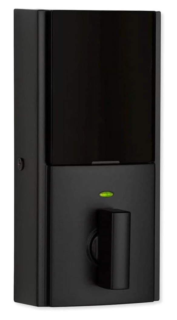 Kwikset Z-Wave ZW500 Enabled Contemporary Smartcode Touchscreen Deadbolt with RCAL Latch and RCS Strike Iron Black Finish 916CNT500-514V2