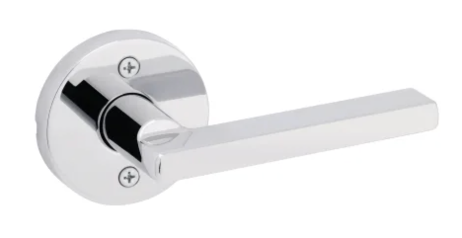 Kwikset Halifax Lever with Round Rose Half Dummy Door Lock Bright Chrome 788HFLRDT-26